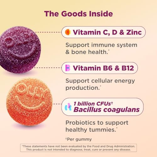 OLLY Kids Multivitamin & Probiotic Gummy, Digestive Support - 70 Count