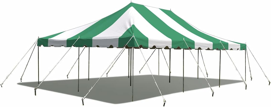 20’ x 20’ Weekender Canopy Pole Tent, Indoor and Outdoor Heavy Duty Easy Up, 80 Person Capacity Tent for Parties, Weddings, and Events, Commercial and Residential Use, PVC White Top | Easy Up Weekender Canopy Tent With 80 Person Capacity - Outdoor Canopi…