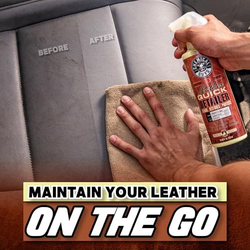 Chemical Guys, Leather Quick Detailer, Cleaner & Conditioner Spray, 16 oz | Quick spray cleans and conditions seats, furniture and apparel, safe on natural, synthetic and faux leather