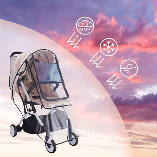 Bemece Stroller Rain Cover, Universal Stroller Accessory, Baby Travel Weather Shield, Windproof and Waterproof, Protect from Dust and Snow