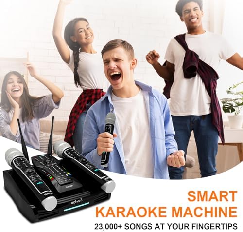 The Platinum Karaoke System for Adults Features Dual UHF Metal Wireless Dynamic Mic, Supports 4K UHD Movie Playback