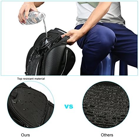 Motorcycle Tank Bag, Water Resistant with Super Strong Magnetic Gas Oil Fuel Tank Bag Black bigger Window for Honda Yamaha Suzuki Kawasaki Harley