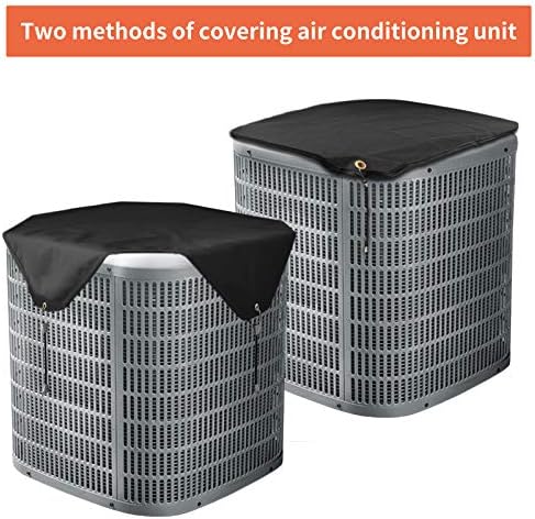 Qualward Air Conditioner Covers for Outside Units, AC Cover for Outdoor Central Unit Top Heavy Duty Water-Resistant Fits Up to 36 x 36 Inch, Black