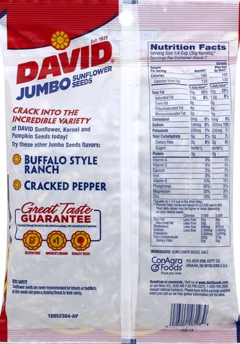 DAVID Jumbo Sunflower Seeds, Original Flavor, 16 oz.