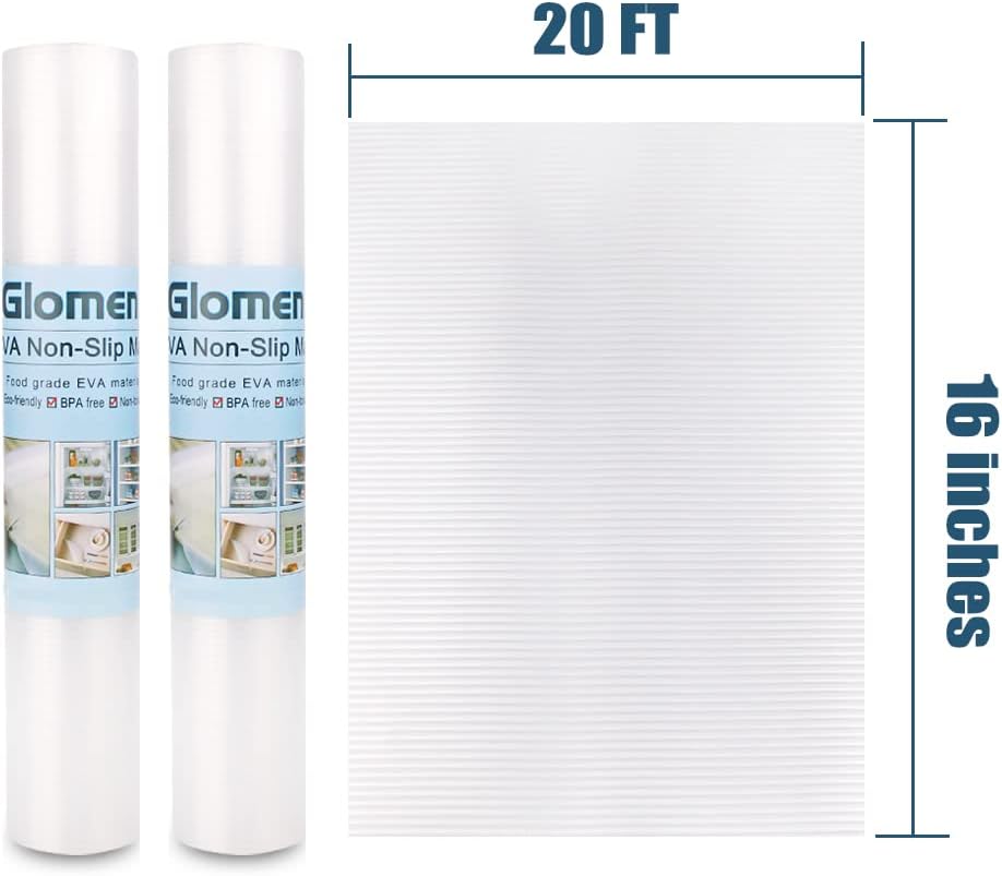 Shelf Liner, Non-Slip Cabinet Liner, Washable Oil-Proof for Kitchen Cabinet, Shelves, Refrigerator, Storage, Desks, 12 Inches x 20 FT