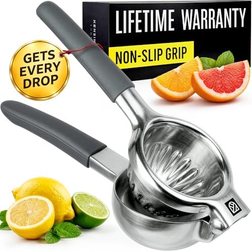Large Lemon Squeezer Stainless Steel Press - Non-Slip Grip, Heavy Duty, Manual Design - Effortless Pro-Grade Lemon, Lime, Orange