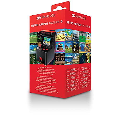My Arcade Retro Arcade Machine X Mini Arcade: 300 Retro Style Games, 5.75 Inch Tall, AA Battery Powered, 2.5 Inch Color Display