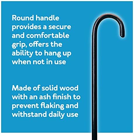 CAREX Solid Wood Walking Cane - Wooden Canes for Men & Women with 250 lb Weight Capacity - 36” Long, 1" Diameter