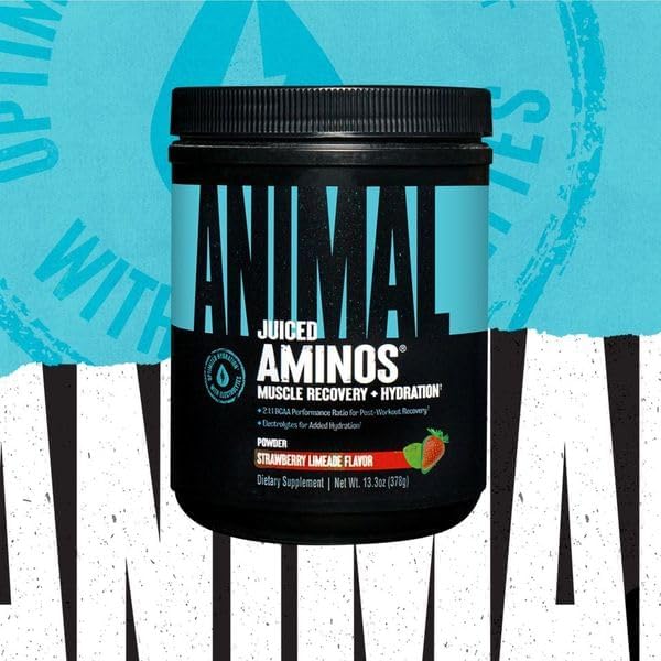 Animal Juiced Amino Acids - BCAA Powder EAA Matrix Plus Hydration with Electrolytes and Sea Salt Anytime Recovery and Improved Performance, Grape Flavor, 30 Servings