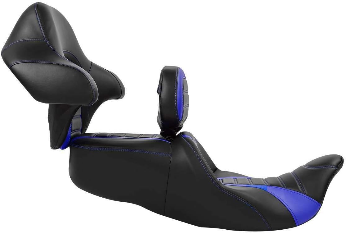 Rider Passenger One-Piece Two-Up Seat Driver Rider Backrest Wrap Around Backrest Pad Fit For Harley 2014-2023 Touring Road King Street Glide Road