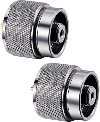 Hotop 2 Pcs Camping Stove Adapter, 1 Lb Propane to EN417 Lindal Valve