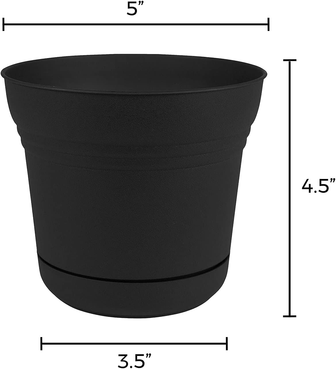 Bloem Saturn Planter with Saucer, 10", Calypso (SP1027)