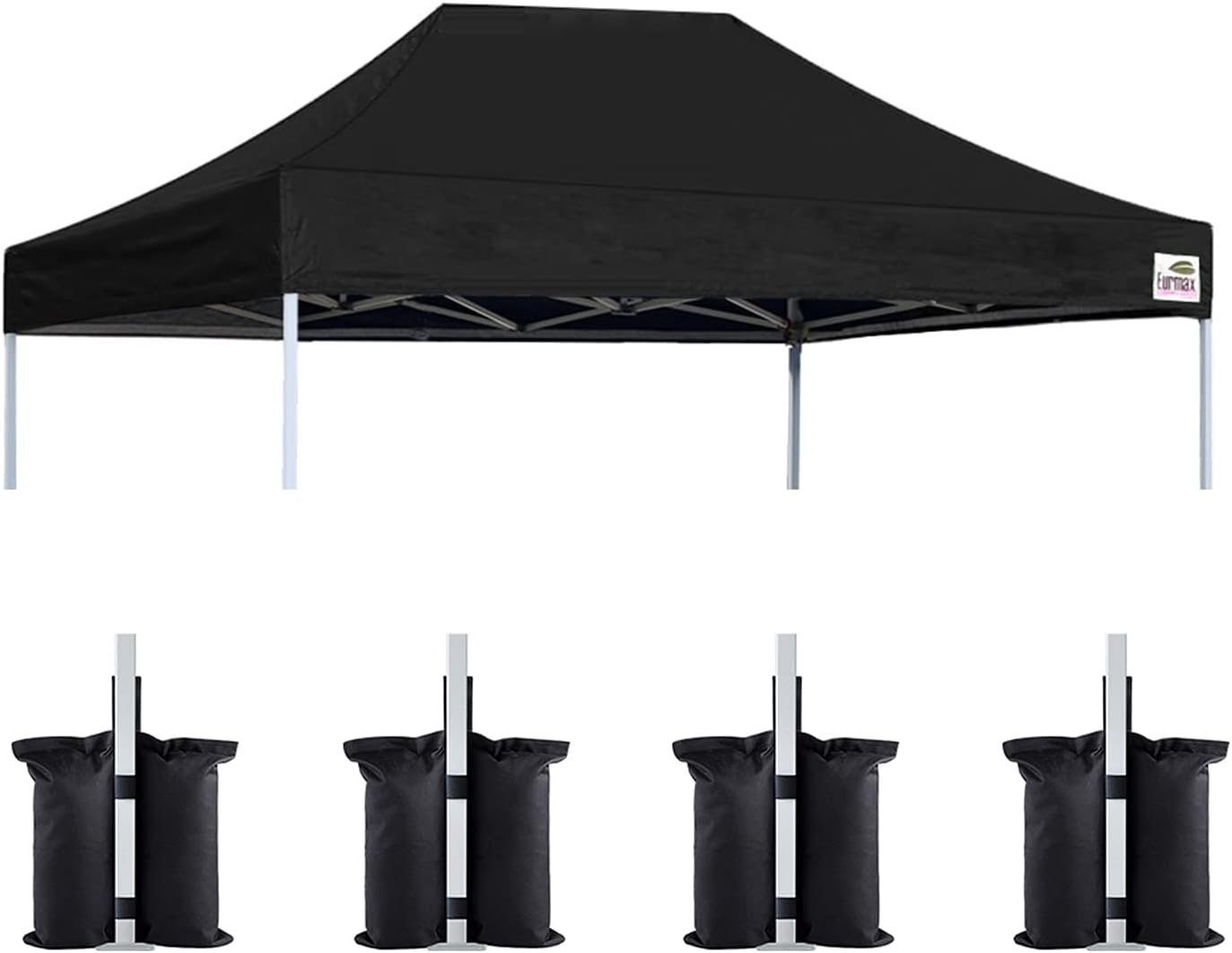 Eurmax USA 10x10 Pop Up Canopy Replacement Top,Universal Instant Canopy Cover ONLY,Heavy Duty UPF 50+ UV Protection,Water & Wind Resistant Tarp,30+ Colors Available,Bonus 4 Sand Bags (White)