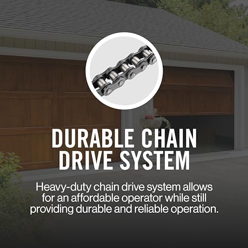 Genie ChainMax 1000 Garage Door Opener - Durable Chain Drive - Includes two 3-Button Pre-Programmed Remotes,Wall Console, Wireless Keypad, Safe-T-Beams - Model 3022-TKH, 140V DC Motor,Gray | 140V DC Motor, Chain C-Channel Rail, 2 Remotes, Wall Console, W…