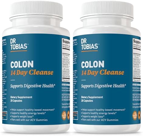 Dr. Tobias Colon 14 Day Cleanse | Supports Digestion & Gut Health | Colon Cleanse Detox | Constipation Relief & Gut Health Support for Women & Men | Psyllium + Senna + Probiotics | 28 Capsules