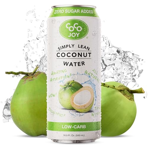 CoCo Joy Natural Coconut Water, Low-Calorie, High-Calcium, Nutrient-Rich Drink 12 pack