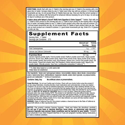 Nature's Secret Multi-Herb Colon Cleanse, 275 Tablets