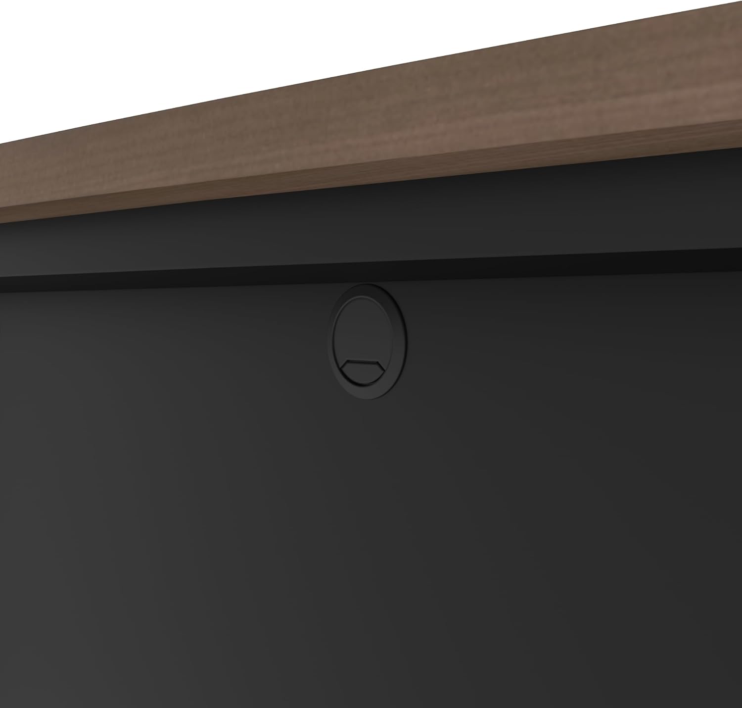 Bestar U-Shaped Executive Desk with Cabinet, Antigua/Black, Connexion, 72W