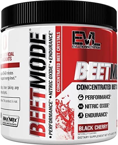 EVL BeetMode Beet Root Nitric Oxide Powder, Black Cherry - 30 Servings