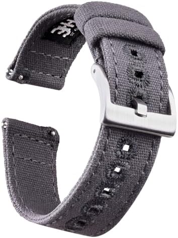 Ritche Christmas Gift Canvas Vintage Quick Release Watch Band 18mm 20mm 22mm 24mm Replacement Watch Straps for Men Women, White Elephant Gifts, Stocking Stuffers for Men, Father's Day gifts