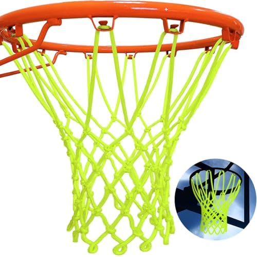 LAO XUE Nightlight Basketball Net Replacement,Luminous Outdoor Nylon Net
