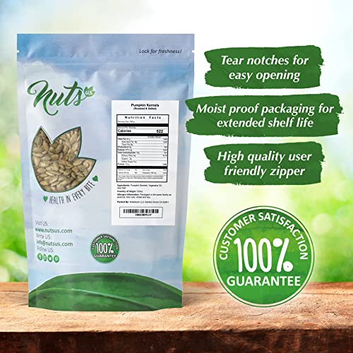 NUTS U.S. - Pumpkin Seeds (Pepitas) | Roasted and Salted | No Shell | Vegan and Gluten Free | Packed in a Resealable Bag!!! (2 LB)