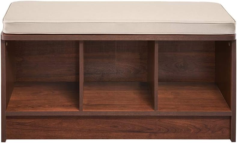 ClosetMaid 3258 Cubeicals 3-Cube Storage Bench, Natural Gray with Gray Cushion