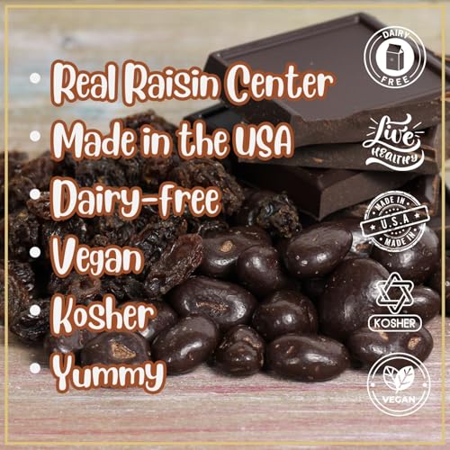 Gourmet Chocolate Covered Raisins by Its Delish, 5 Lbs Bulk Bag | Dark Chocolate with Raisins Healthy Snacking | Dried Raisin Chocolate Candy Snacks | USA Made, Vegan, Kosher Parve