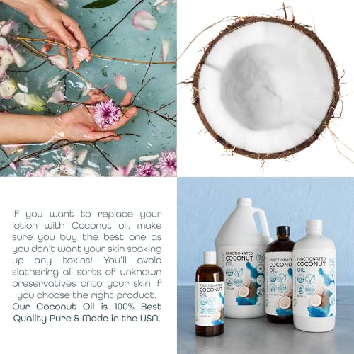 Fractionated Coconut Oil for Skin Moisturizer with Pump Massage Oils Best Carrier for Essential Oils Mixing Body OUL for Dry Skin Moisturizer Natural Oi for Face Hair Body 1 Gallon