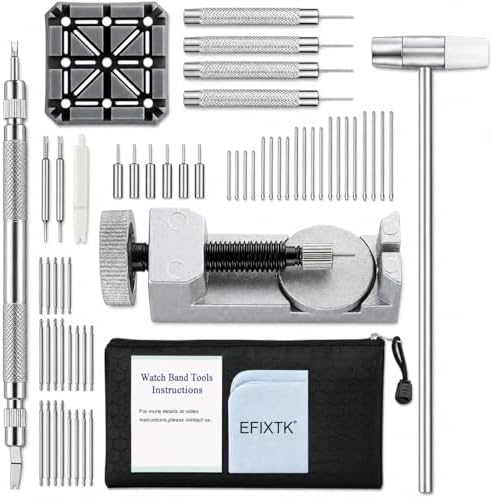 EFIXTK Watch Link Removal Kit, Watch Band Tool for Watch Bracelet Resizing, Adjustment -Watch Strap Pins Repair, Fixing
