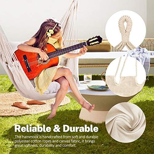 KPX Ourdoor Hanging Hammock Chair – Comfortable Tree Swing Chair Large Size 110X130cm（Without Pillows） - 330 Lbs Weight Capacity (Dark Gray)