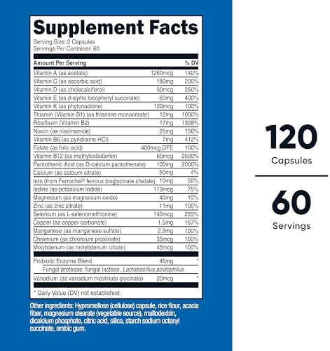 Nutricost Multivitamin with Probiotics 120 Vegetarian Capsules | Packed With Vitamins & Minerals