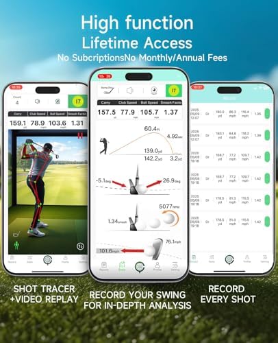 Portable Golf Launch Monitor Pro X1 Plus, Simulators for Home & Training, Mobile Launch Monitor for Golf Swing Analysis, Tracker & Swing Analyzer
