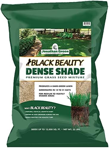 Jonathan Green (10610) Black Beauty Dense Shade Grass Seed - Cool Season Lawn Seed (25 lb) | Grows Well in Medium to Densely Shaded Areas
