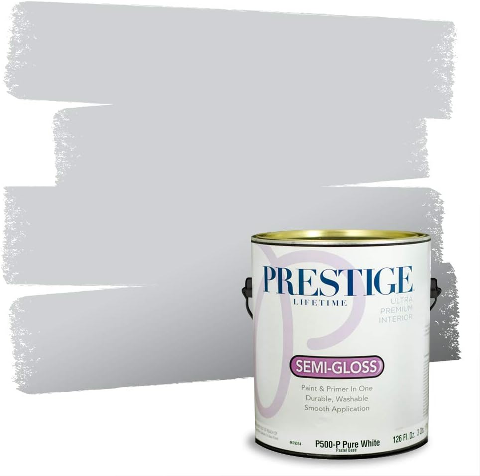PRESTIGE Paints Exterior Paint and Primer In One, 1-Gallon, Satin, Comparable Match of Sherwin Williams* Tricorn Black*