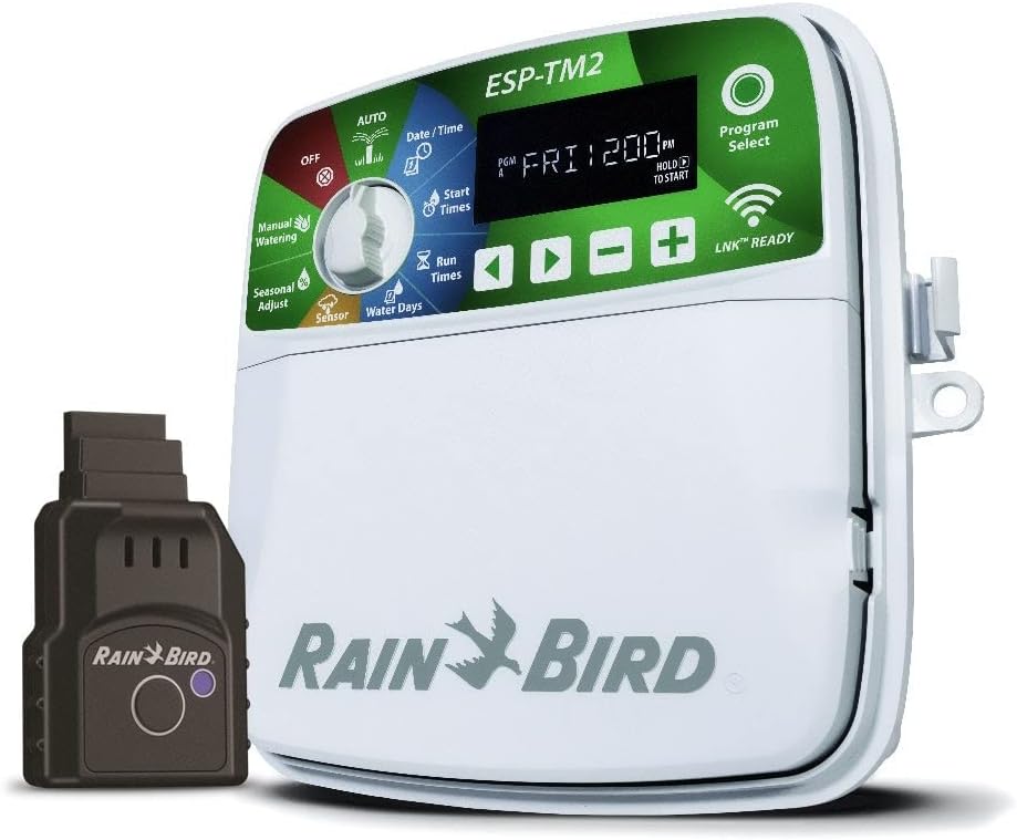 Rain-Bird ESP-TM2 Indoor Outdoor Irrigation WiFi Zone Controller Timer Box and Link Lnk WiFi Mobile Wireless Smartphone Upgrade Module Sprinkler