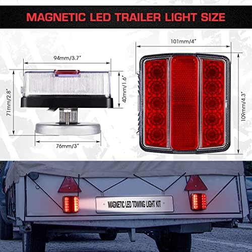 LINKITOM Magnetic LED Trailer Towing Light Kit for RVs Trailers Flatbeds