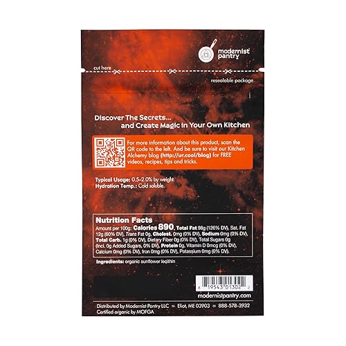 Modernist Pantry Organic Sunflower Lecithin Powder Gluten-Free Vegan OU Kosher Certified - 50g/2oz
