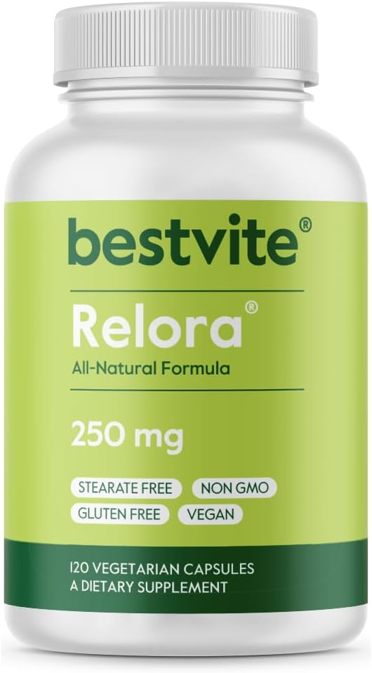 BESTVITE Filler-Free Relora 250mg (120 Veg Caps) - Clinically Researched | No Stearates – Vegan – No Fillers – Supports the Management of Occasional Stress* - Easy to Swallow Capsules