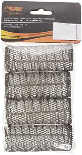 2 Pack (TOTAL 8 ROLLERS w/ 8 Pins) HAIR STYLING BRUSH ROLLERS & PINS Hair Curlers 3" x 1 1/8" Bristles