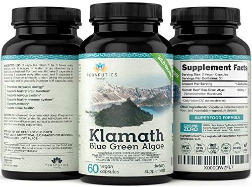 Premium Klamath Lake Blue Green Algae - More Powerful Than Spirulina And Chlorella Supplements | Pure Chlorophyll Rich SuperFood