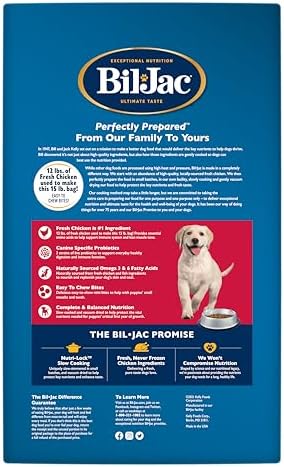 Bil-Jac Puppy Select Dry Dog Food with Fresh Chicken & Probiotics | 30 lb | Fresh Chicken is the #1 Ingredient with Easy-to-Chew Bites, Probiotics & Omega Fatty Acids to Support Healthy Puppy Growth
