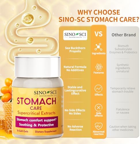 Stomach Care – Helps Reduce Gas & Bloating, Supports Healthy Digestion and Digestive Comfort, 30 Capsules