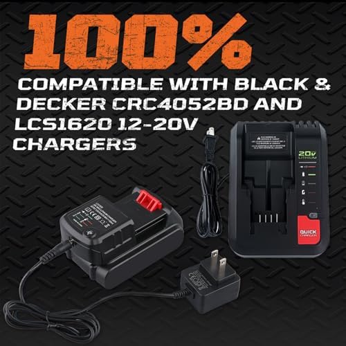 Masione 3.8Ah 20V Repalcement for Black and Decker 20V Lithium Battery BDL1805 LBXR20 LBXR2020-OPE Compatible with Black and Decker 20V Battery