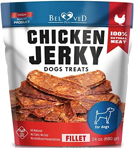 Beloved Pets Dog Treats Chicken Jerky 1.5 lb – Dog Food & High Protein Chews for Large