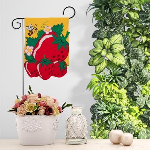 Strawberry Flag Home Decor Strawberries Banner Applique Decorative Stitched Tapestry Wall American Embroidered Sew Stitching Gifts Patio Porch Lwan