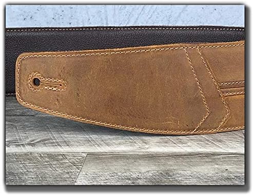 The Original Straight Up Full Grain Padded Leather Guitar Strap - For Electric, Acoustic and Bass Guitars