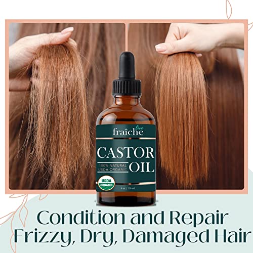 Organic Castor Oil Eyelash Growth Serum, Eyebrow Lash Serum for Hair Growth