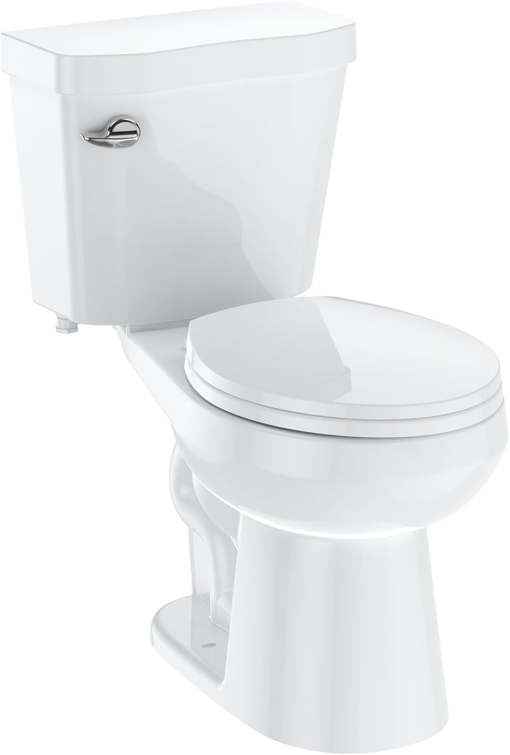 Two-Piece Toilets for Bathrooms, Comfort ADA Toilet with 19" Height, Elongated with Soft Close Seat, Power Flush 1.28 GPF