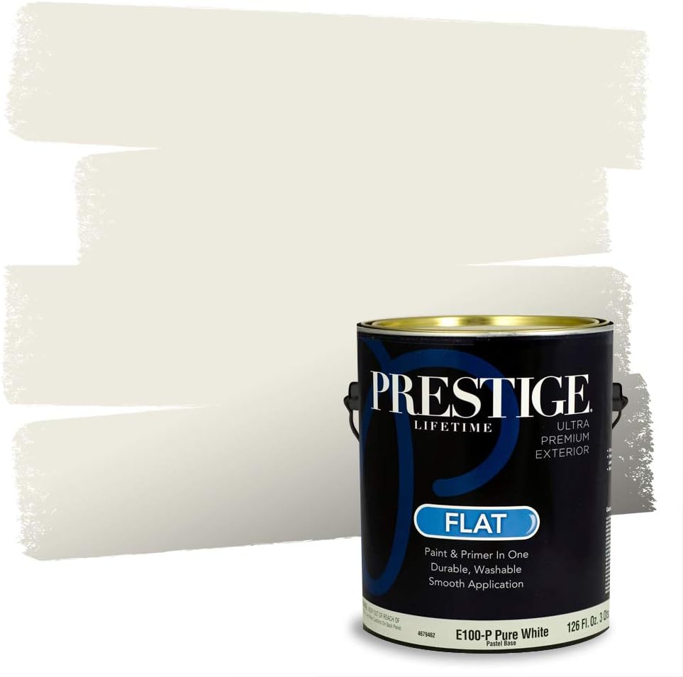 PRESTIGE Paints Exterior Paint and Primer In One, 1-Gallon, Satin, Comparable Match of Sherwin Williams* Black Magic*